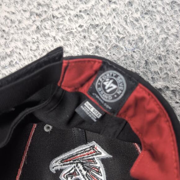 Atlanta Falcons Hat Adult One Size NFL Black Red Gray Adjustable Strapback 47 - Picture 5 of 6